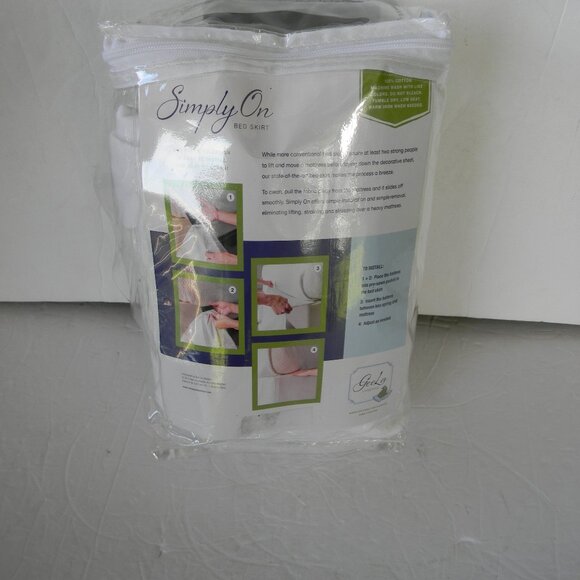 NEW Simply On Bed Skirt by Geela Lifestyle WHITE QUEEN - Picture 3 of 3